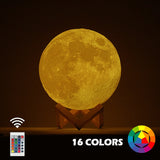 3D Light Print Rechargeable Moon Lamp