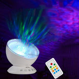 LED Night Light Projector Ocean Wave Starry Sky Music Novelty Lamp For Baby Children with Remote Control USB Night Lamp