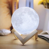 IVYSHION 3D Print Moon Lamp Night Light Adjustable 2 Color